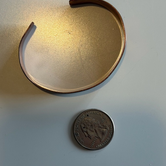 Colorful Copper Cuff Bracelet sunburst pattern - Picture 2 of 3